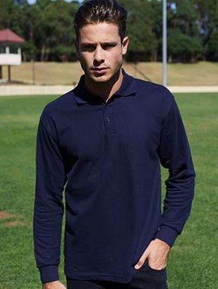 Picture of Uisex Adults Basic Long Sleeve Polo