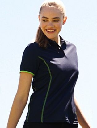 Picture of Stitch Feature Essentials-Ladies Short Sleeve Polo